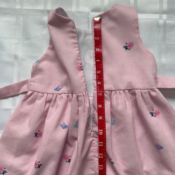 Rose Lightweight Pink Fit and Flare Butterfly Print Dress with Bunny Decal - Picture 10 of 12